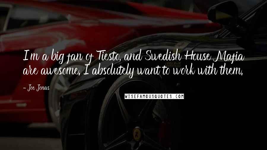 Joe Jonas Quotes: I'm a big fan of Tiesto, and Swedish House Mafia are awesome. I absolutely want to work with them.