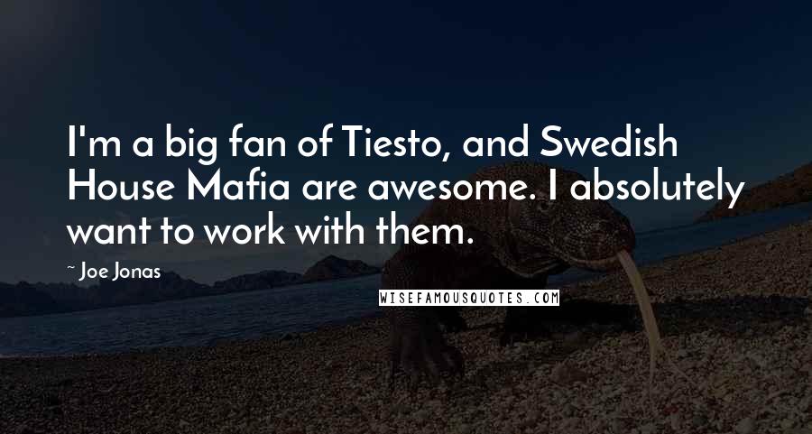 Joe Jonas Quotes: I'm a big fan of Tiesto, and Swedish House Mafia are awesome. I absolutely want to work with them.