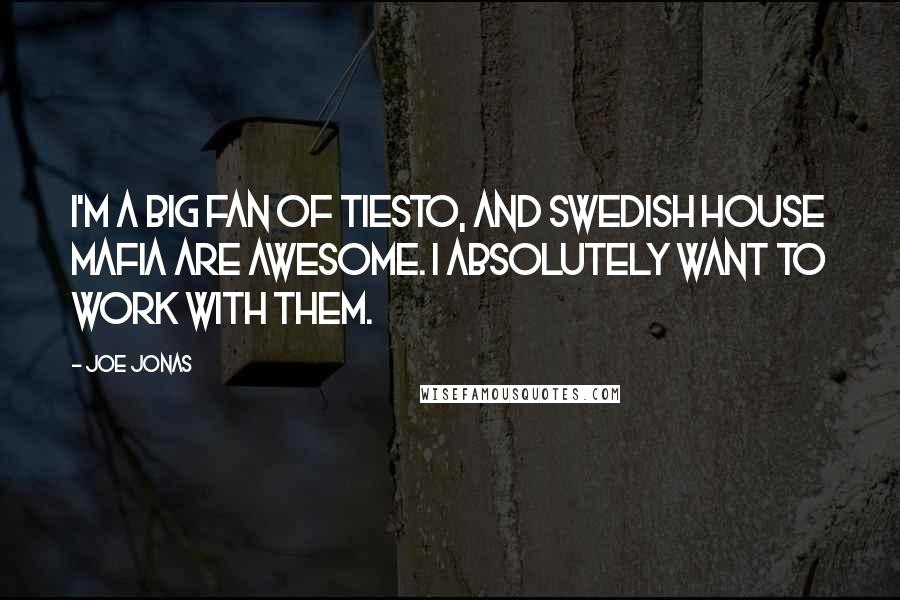 Joe Jonas Quotes: I'm a big fan of Tiesto, and Swedish House Mafia are awesome. I absolutely want to work with them.