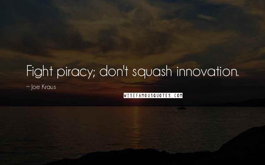 Joe Kraus Quotes: Fight piracy; don't squash innovation.