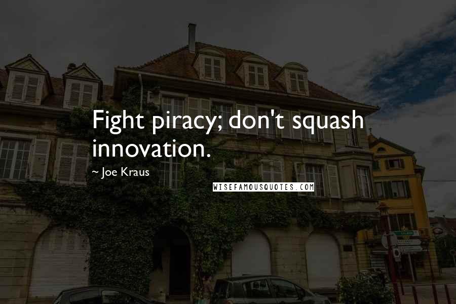 Joe Kraus Quotes: Fight piracy; don't squash innovation.