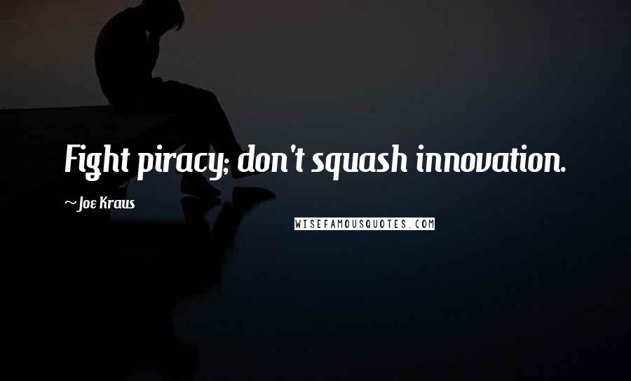 Joe Kraus Quotes: Fight piracy; don't squash innovation.