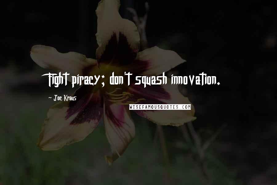 Joe Kraus Quotes: Fight piracy; don't squash innovation.