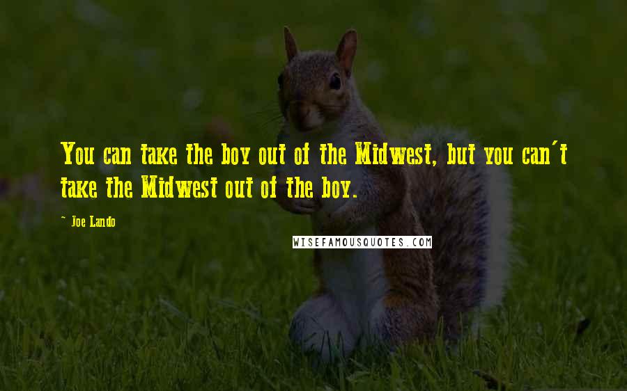 Joe Lando Quotes: You can take the boy out of the Midwest, but you can't take the Midwest out of the boy.