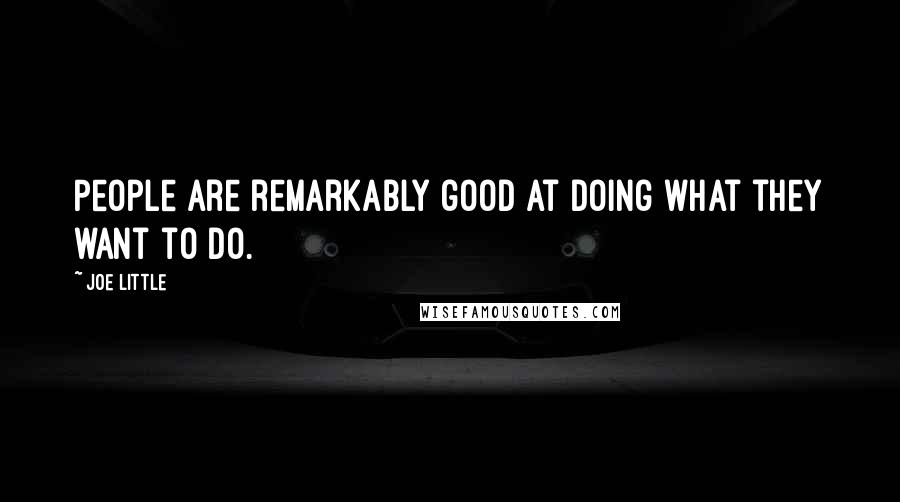 Joe Little Quotes: People are remarkably good at doing what they want to do.