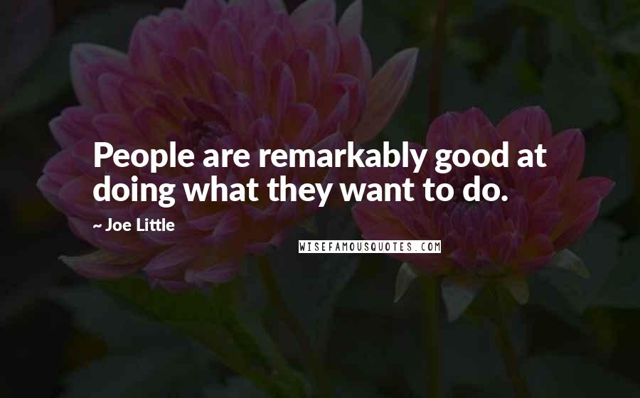 Joe Little Quotes: People are remarkably good at doing what they want to do.