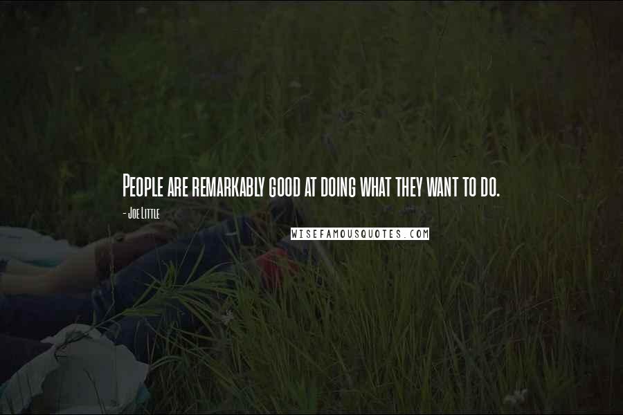Joe Little Quotes: People are remarkably good at doing what they want to do.