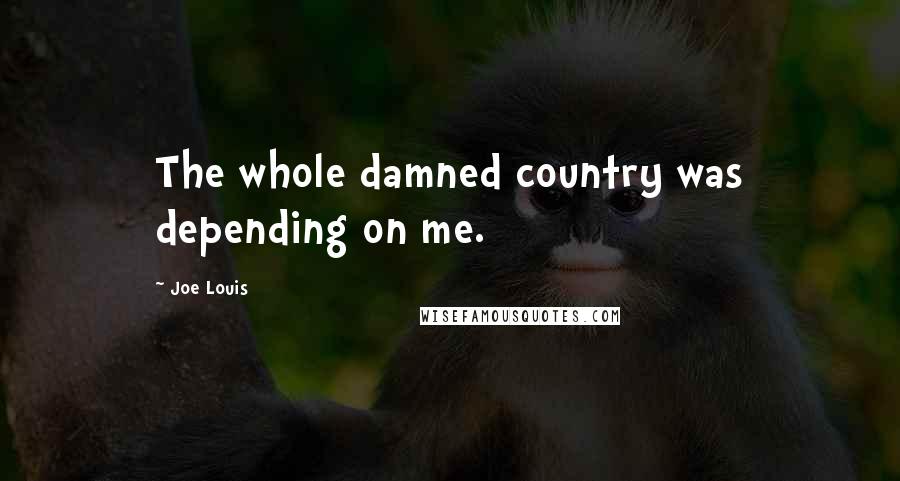 Joe Louis Quotes: The whole damned country was depending on me.