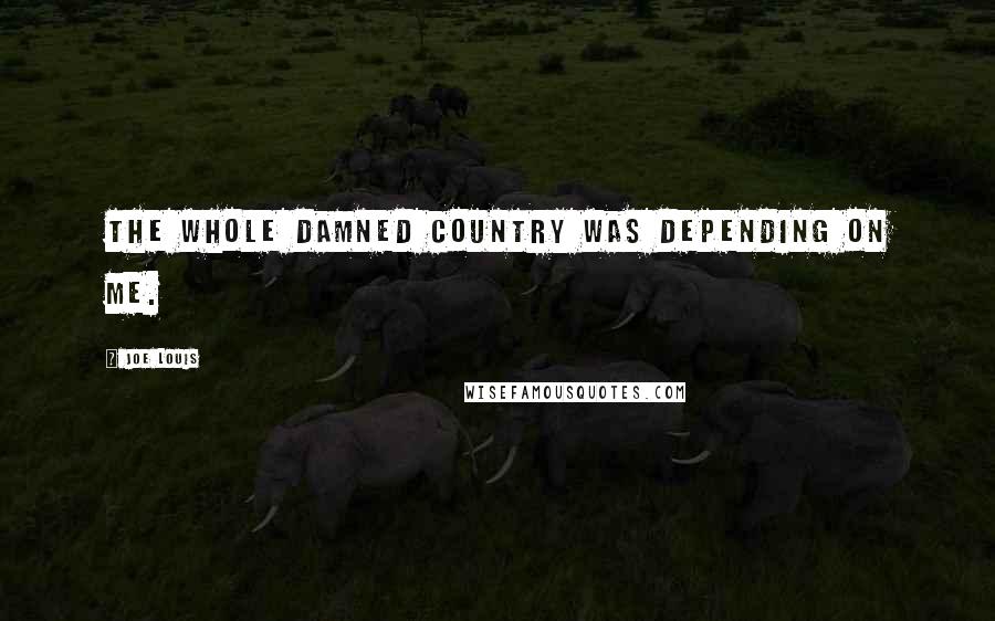 Joe Louis Quotes: The whole damned country was depending on me.