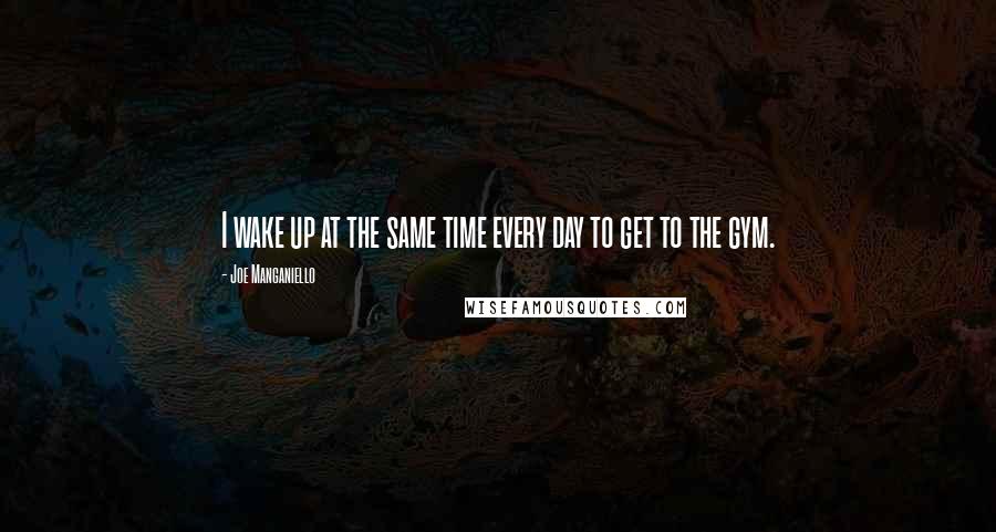 Joe Manganiello Quotes: I wake up at the same time every day to get to the gym.