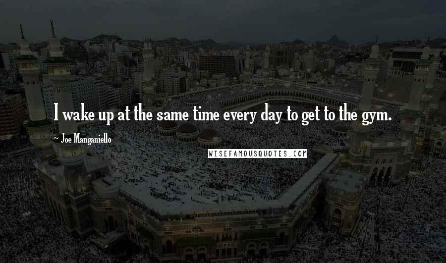 Joe Manganiello Quotes: I wake up at the same time every day to get to the gym.