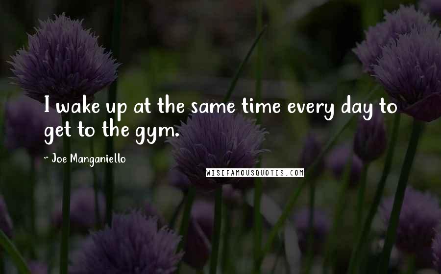 Joe Manganiello Quotes: I wake up at the same time every day to get to the gym.