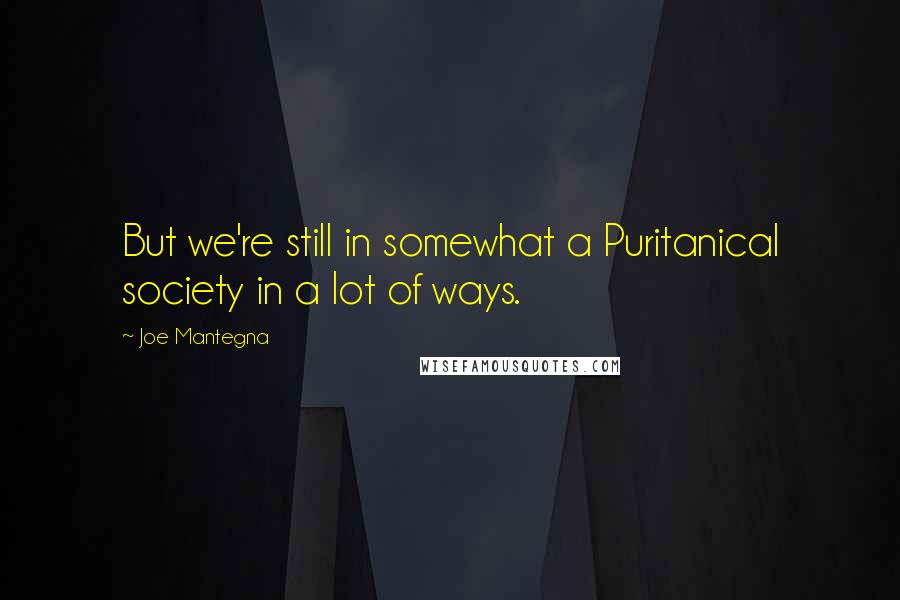 Joe Mantegna Quotes: But we're still in somewhat a Puritanical society in a lot of ways.