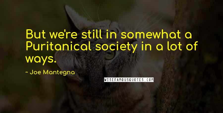Joe Mantegna Quotes: But we're still in somewhat a Puritanical society in a lot of ways.