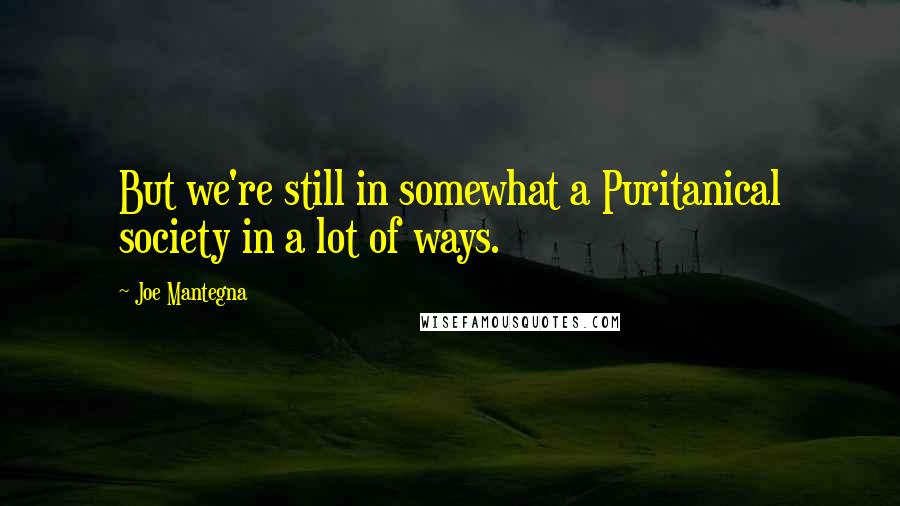 Joe Mantegna Quotes: But we're still in somewhat a Puritanical society in a lot of ways.