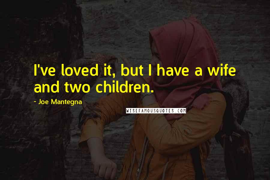 Joe Mantegna Quotes: I've loved it, but I have a wife and two children.