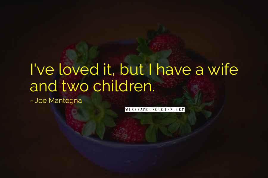 Joe Mantegna Quotes: I've loved it, but I have a wife and two children.