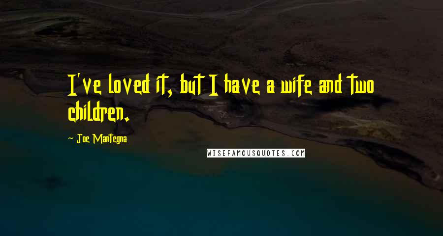 Joe Mantegna Quotes: I've loved it, but I have a wife and two children.