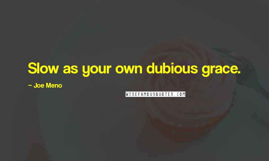 Joe Meno Quotes: Slow as your own dubious grace.