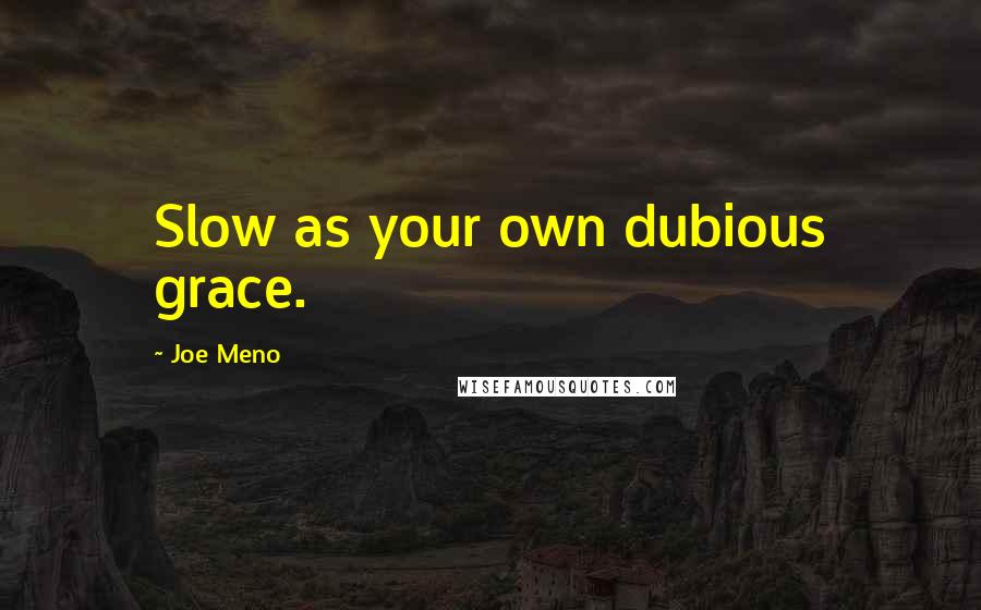 Joe Meno Quotes: Slow as your own dubious grace.