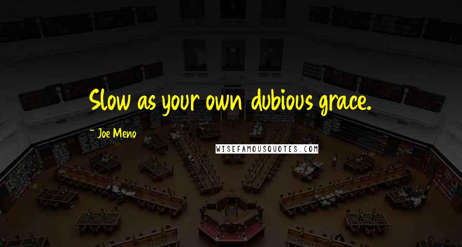 Joe Meno Quotes: Slow as your own dubious grace.