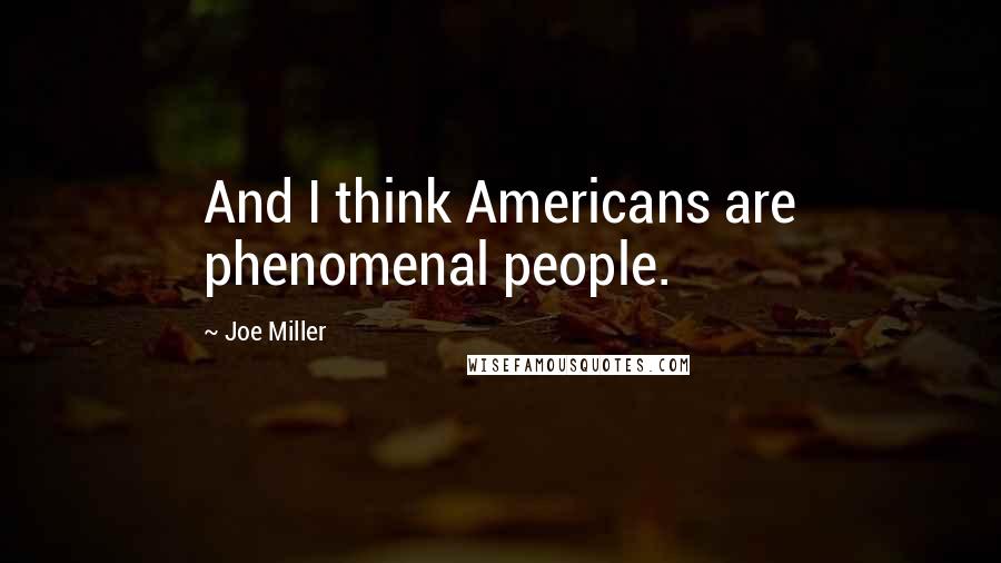 Joe Miller Quotes: And I think Americans are phenomenal people.