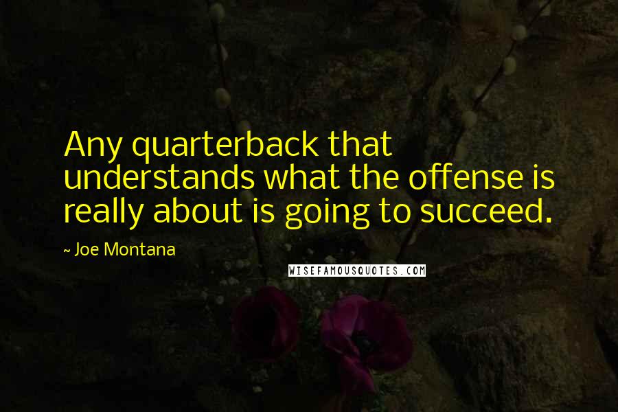 Joe Montana Quotes: Any quarterback that understands what the offense is really about is going to succeed.