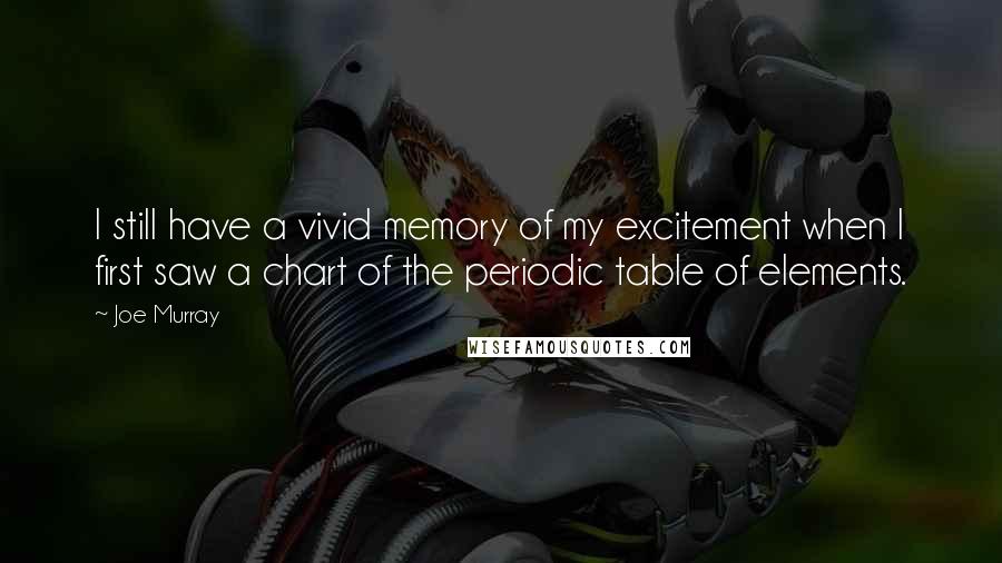 Joe Murray Quotes: I still have a vivid memory of my excitement when I first saw a chart of the periodic table of elements.