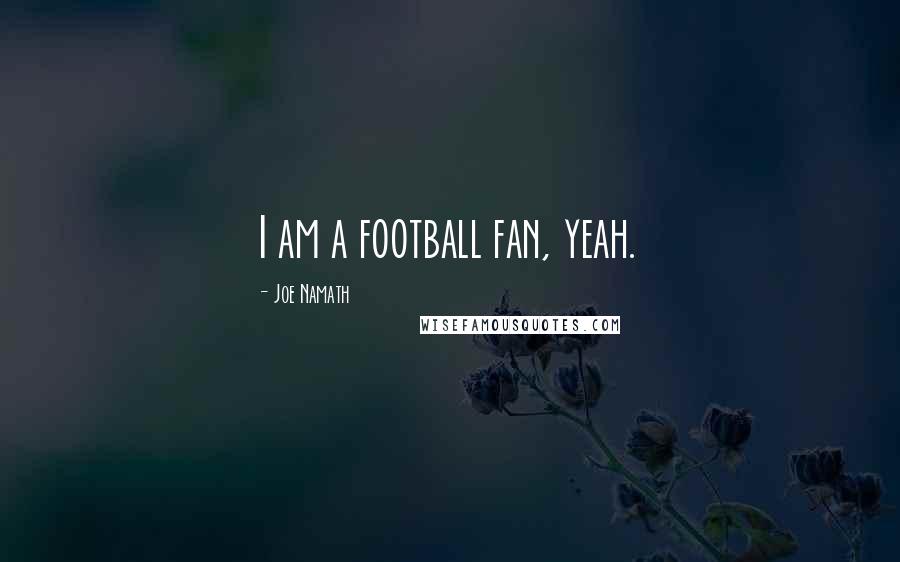 Joe Namath Quotes: I am a football fan, yeah.