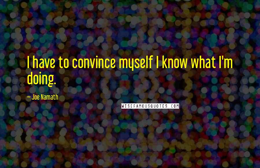 Joe Namath Quotes: I have to convince myself I know what I'm doing.