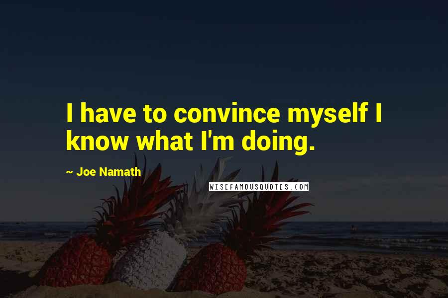Joe Namath Quotes: I have to convince myself I know what I'm doing.