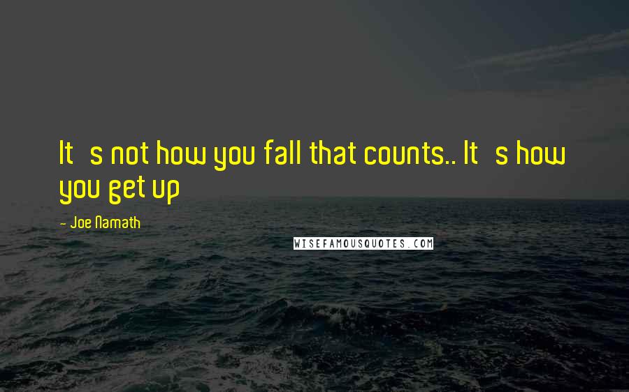 Joe Namath Quotes: It's not how you fall that counts.. It's how you get up