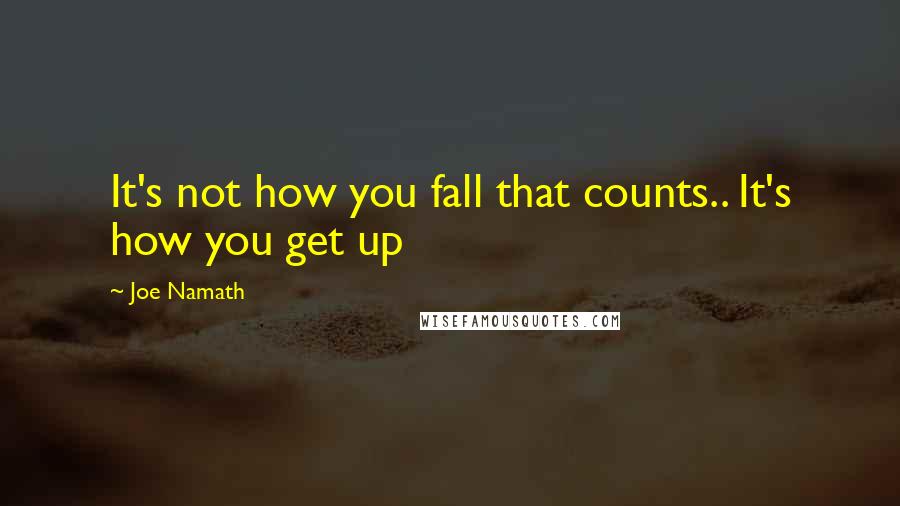 Joe Namath Quotes: It's not how you fall that counts.. It's how you get up