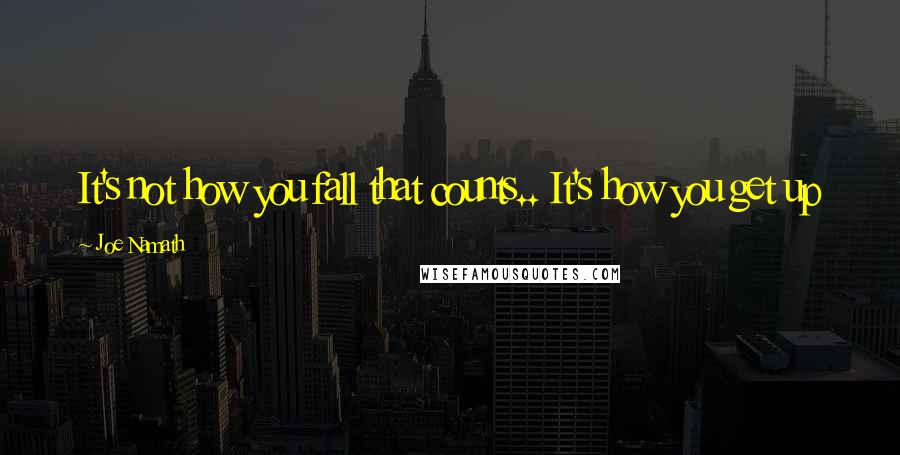 Joe Namath Quotes: It's not how you fall that counts.. It's how you get up