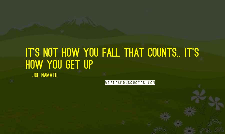 Joe Namath Quotes: It's not how you fall that counts.. It's how you get up