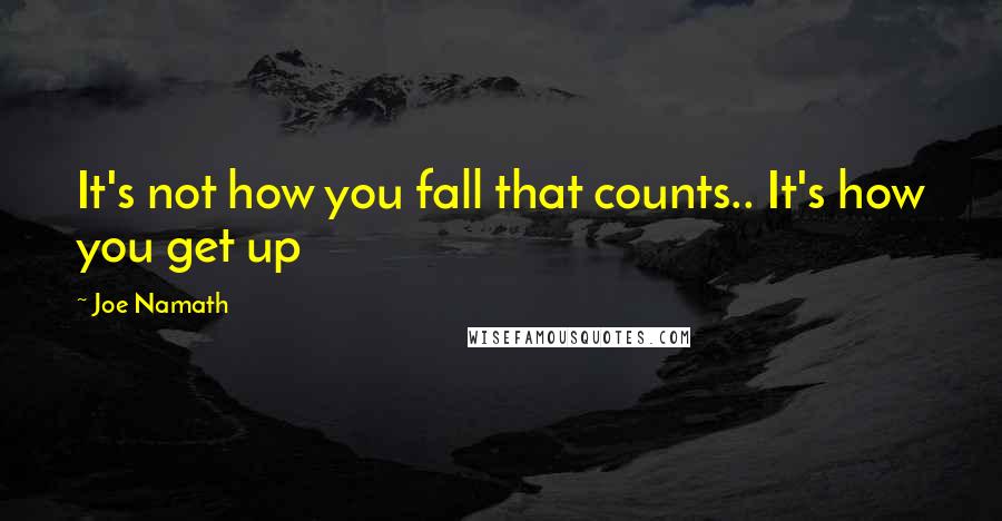 Joe Namath Quotes: It's not how you fall that counts.. It's how you get up