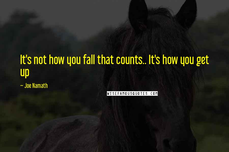 Joe Namath Quotes: It's not how you fall that counts.. It's how you get up