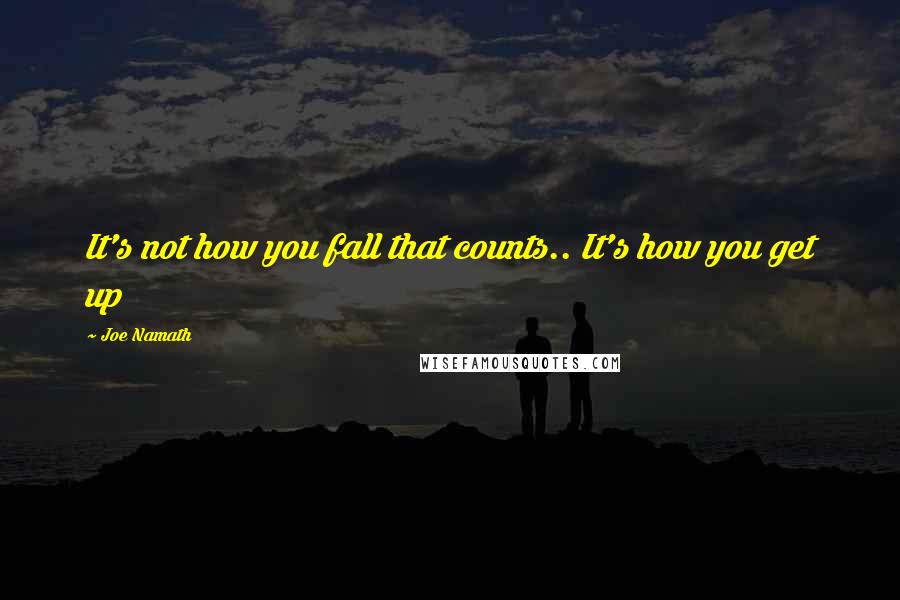 Joe Namath Quotes: It's not how you fall that counts.. It's how you get up