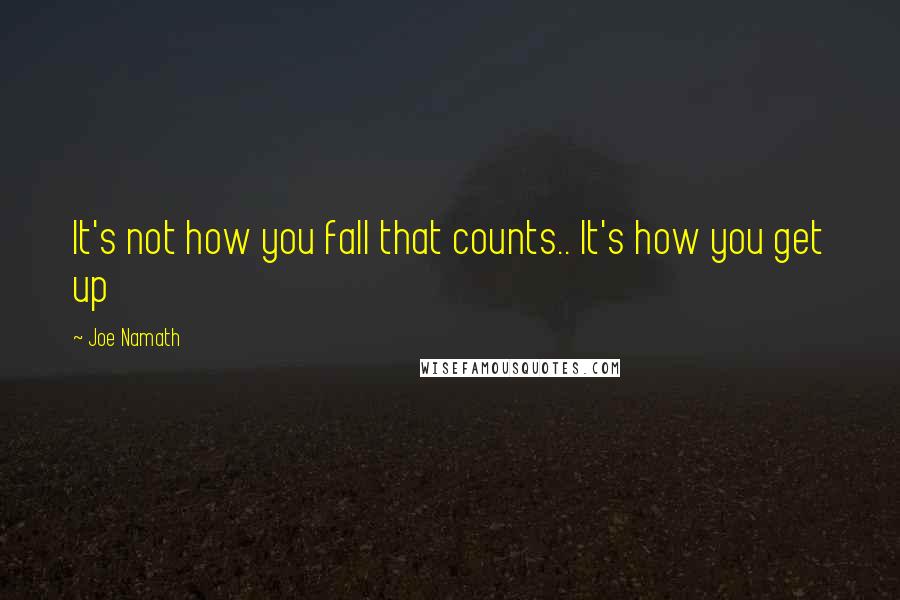 Joe Namath Quotes: It's not how you fall that counts.. It's how you get up