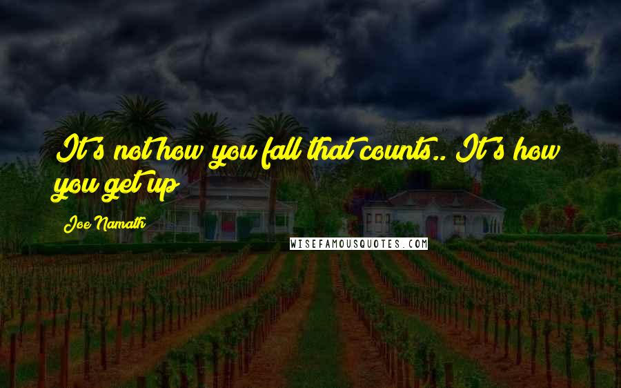 Joe Namath Quotes: It's not how you fall that counts.. It's how you get up