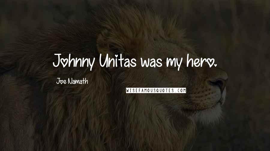 Joe Namath Quotes: Johnny Unitas was my hero.