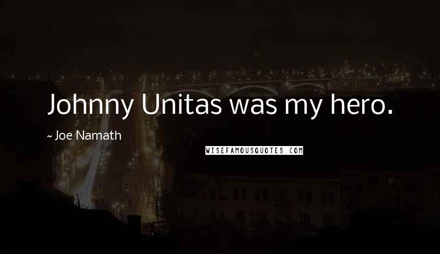 Joe Namath Quotes: Johnny Unitas was my hero.