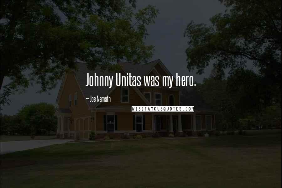 Joe Namath Quotes: Johnny Unitas was my hero.