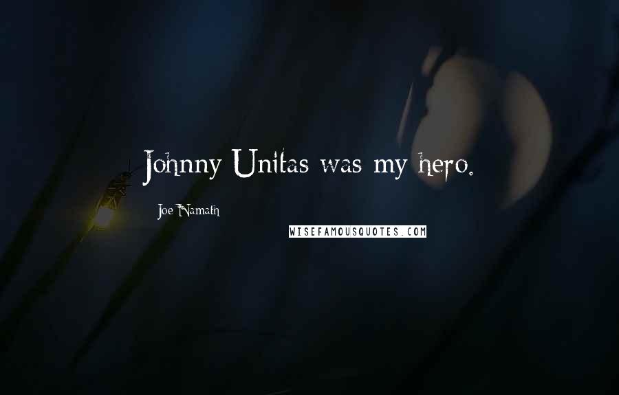 Joe Namath Quotes: Johnny Unitas was my hero.