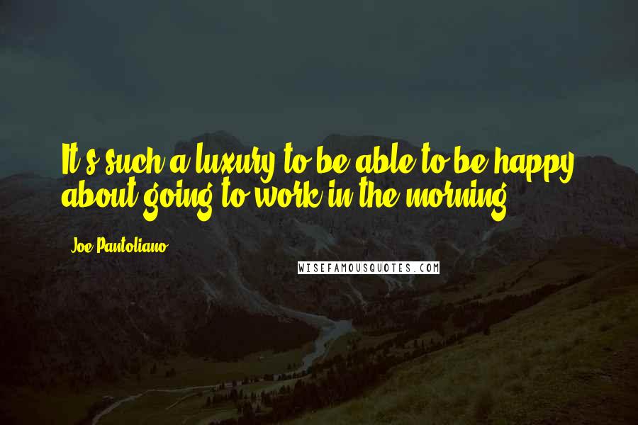 Joe Pantoliano Quotes: It's such a luxury to be able to be happy about going to work in the morning.