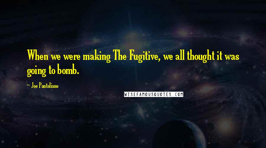 Joe Pantoliano Quotes: When we were making The Fugitive, we all thought it was going to bomb.