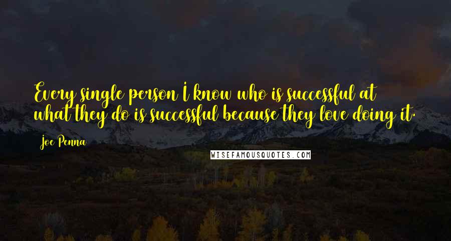 Joe Penna Quotes: Every single person I know who is successful at what they do is successful because they love doing it.