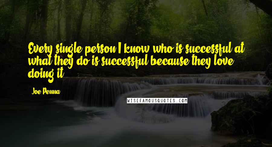 Joe Penna Quotes: Every single person I know who is successful at what they do is successful because they love doing it.