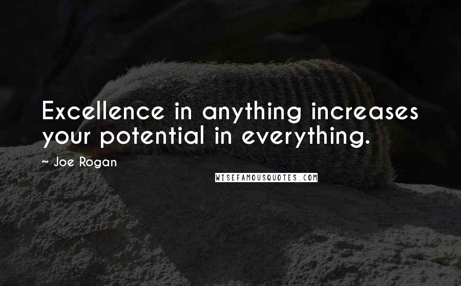 Joe Rogan Quotes: Excellence in anything increases your potential in everything.