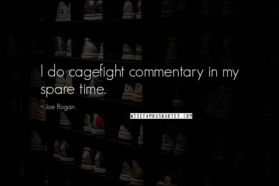 Joe Rogan Quotes: I do cagefight commentary in my spare time.